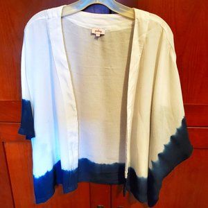 White & Navy Ombre Kimono Top S-M